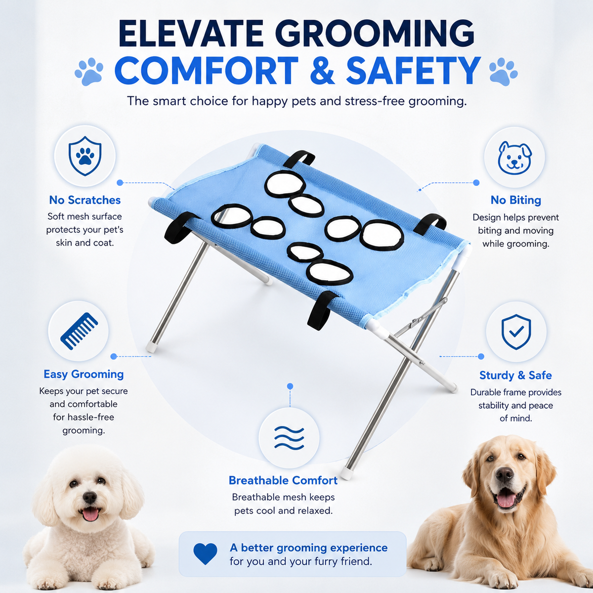 Pet Ease Foldable Grooming Hammock Stand