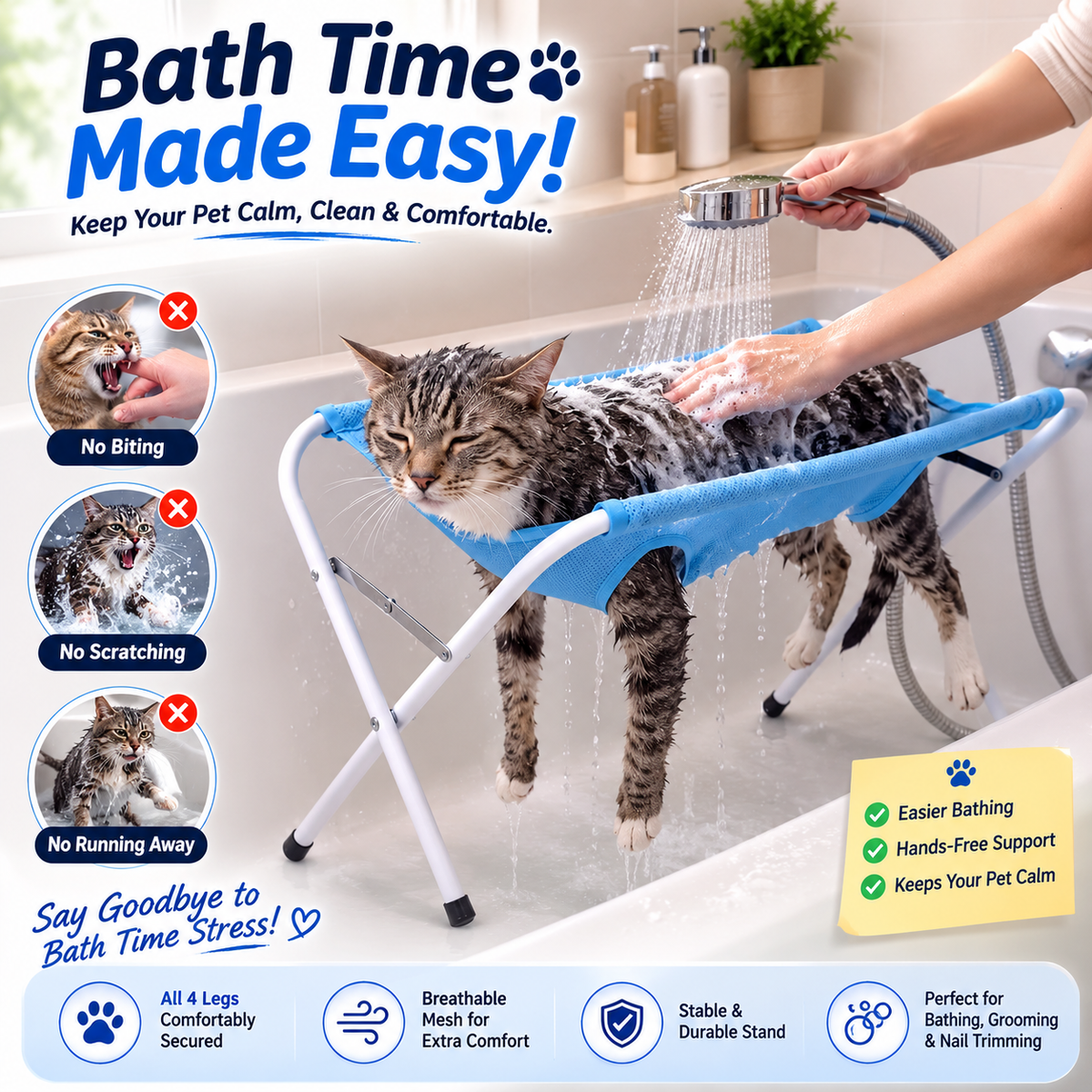 Pet Ease Foldable Grooming Hammock Stand