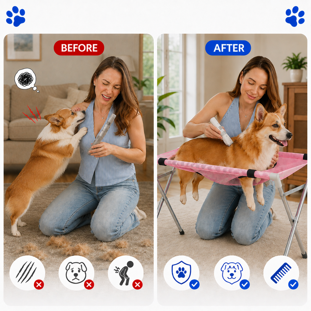 Pet Ease Foldable Grooming Hammock Stand